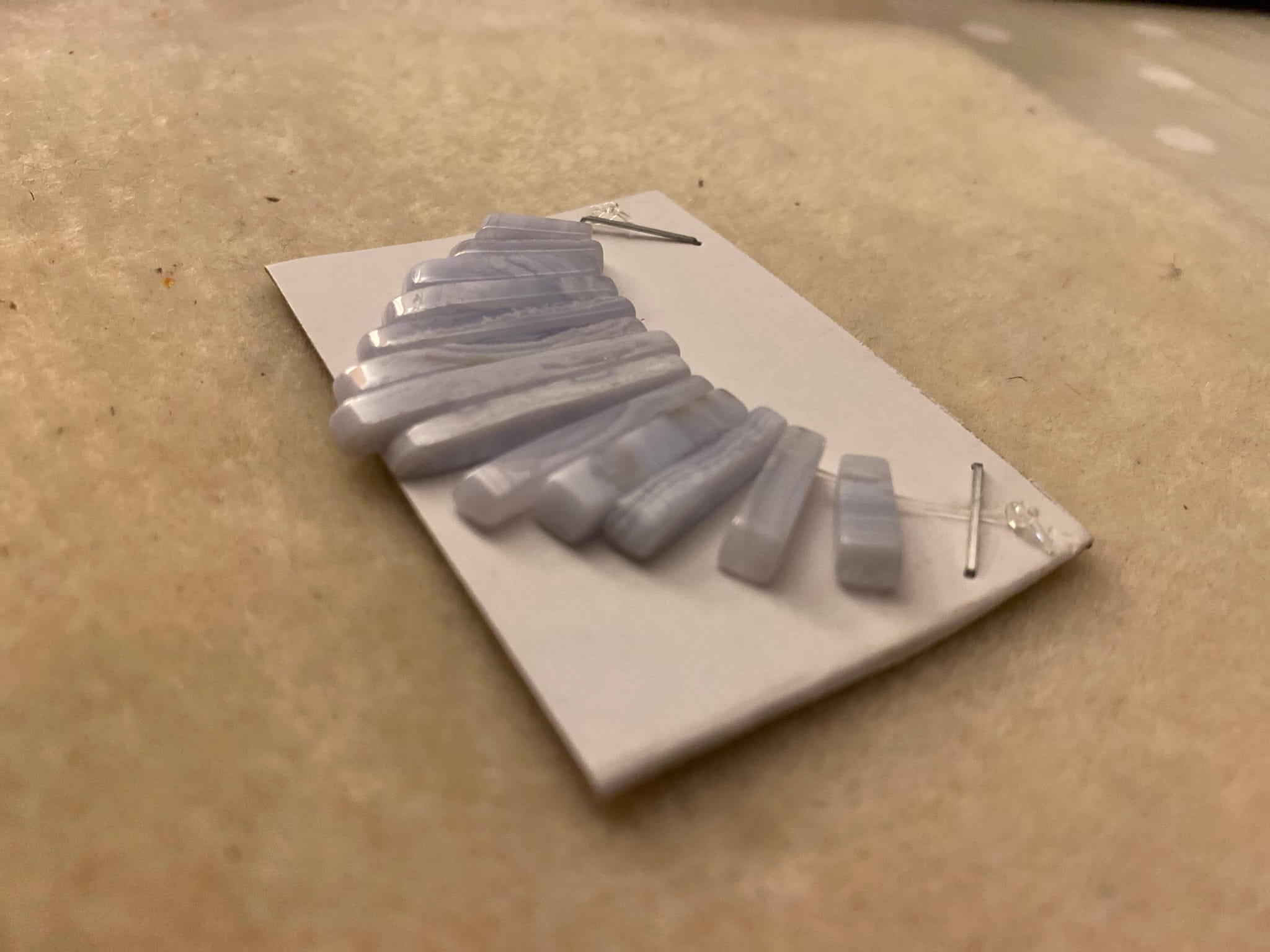 blue lace agate graduated fan