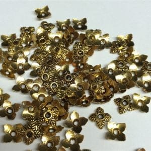 Bead Caps 4 Leaf Gold 6mm