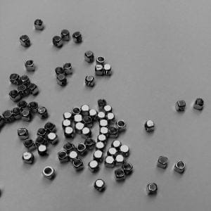Gun Metal Cube Spacers 2.5mm