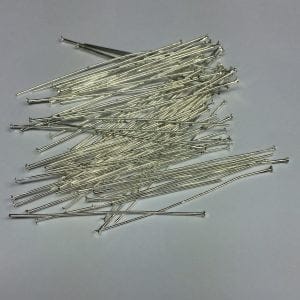 Head Pins Silver Plate 60mm