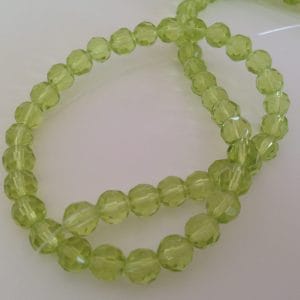 Lime Green Faceted 6mm