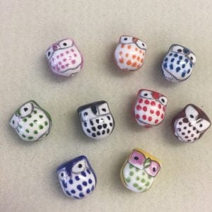 Ceramic Owls 16mm Sold individually-0