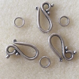 Hook and Ring Antique Silver 20mm Clasp