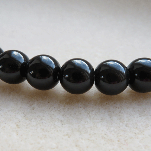 10mm black glass beads