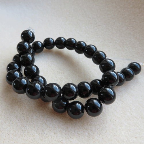 10mm black glass beads