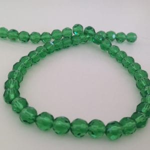 Green Faceted 6mm Beads