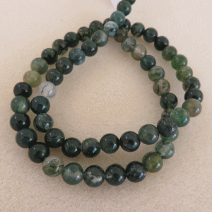 Natural Moss Agate 6mm.