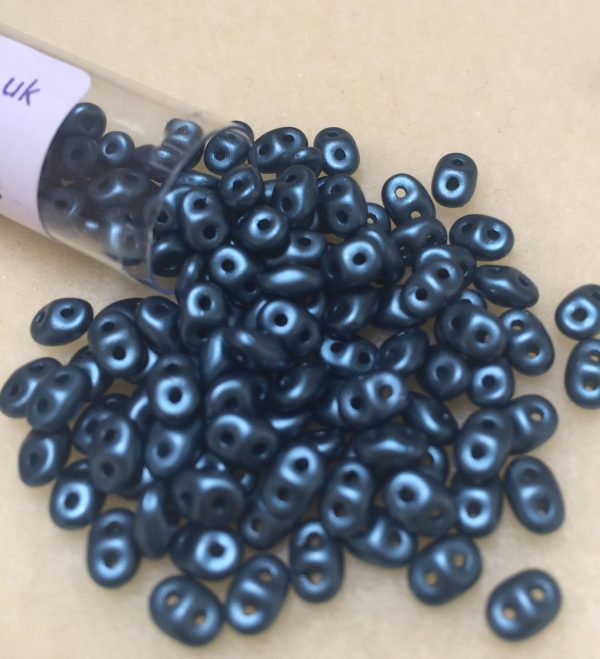 Superduo Steel Blue Beads