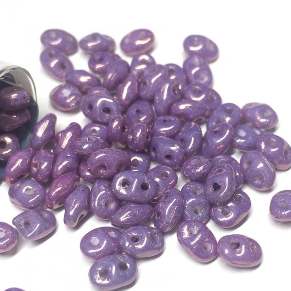 Superduo Metallic Amethyst Chalk Beads