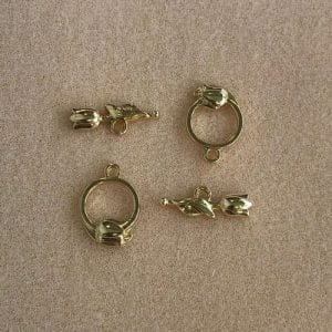 Toggle Clasp Rosebud Gold Plate