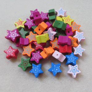 Wooden Star Shaped Colourful Beads
