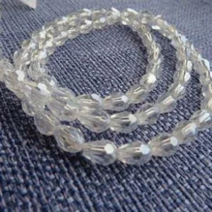 Faceted Clear Ab Teardrop 8mm beads