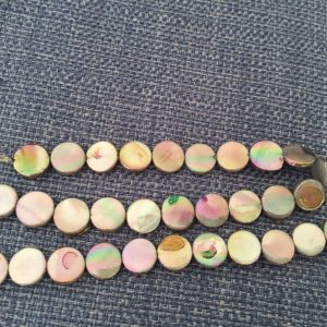shell grey coin beads
