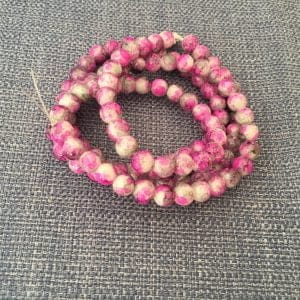 Pink/grey Mottled Painted Beads 8mm