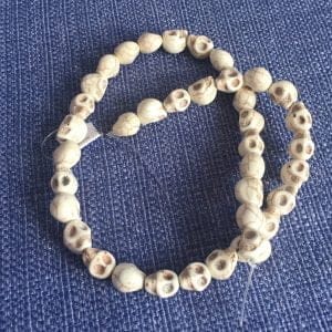 Howlite White Skull Beads 10mm