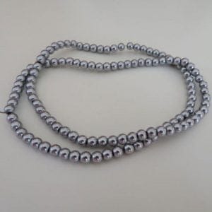 Hematite Silver Beads 4mm