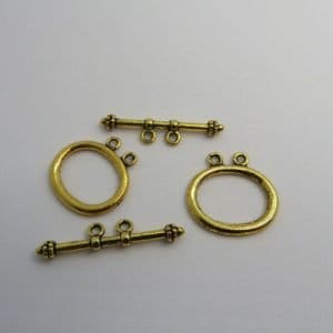 Toggle Clasp Two Hole Goldtone 32mm