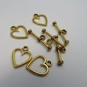 Heart Toggle Goldtone Clasp