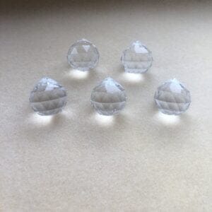 5 Crystal Glass Pendants 24mm