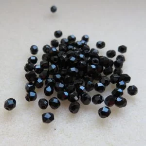 3mm Czech Jet Faceted Beads