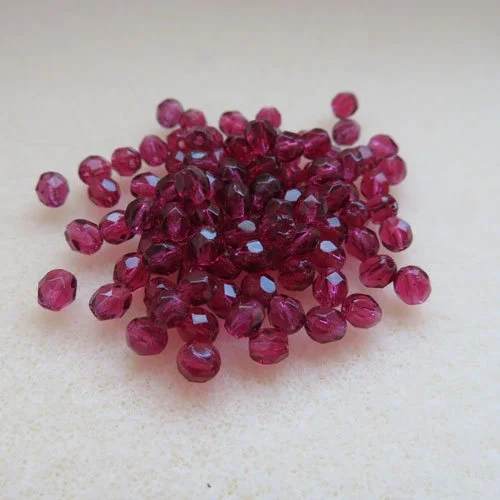 4mm Czech Raspberry Fire Polished