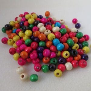 Wooden Spacers 6x8mm Multicoloured Beads