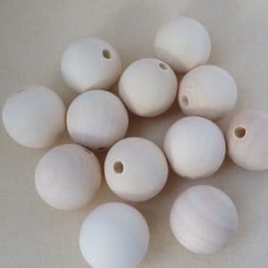 Wooden Natural Round 30mm Beads