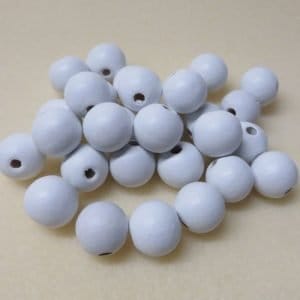 Wooden White Round 18mm