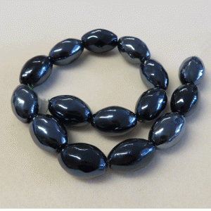 Oval Ceramic Beads, Jet