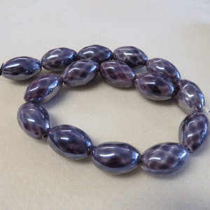 Purple Oval Ceramic bead