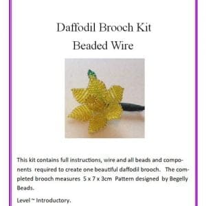 Beaded, Wire-work Daffodil Brooch, Kit