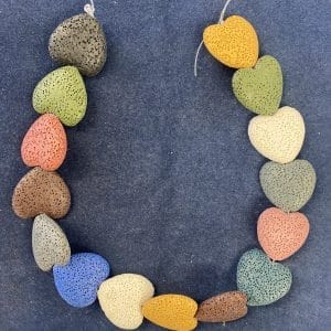 lava rock hearts mixed strand
