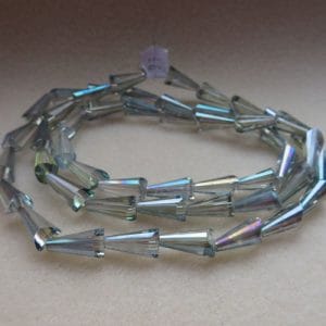 Aqua Faceted Cones 15mm