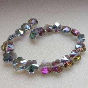 Purple AB Flower Beads 10mm