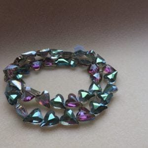 Purple AB Heart Beads 17mm