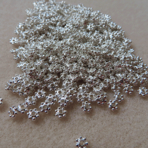 Tiny Flower Silver Plated Spacers 4mm