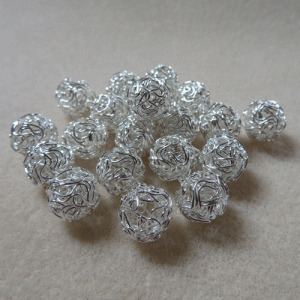 Wire Twist 12mm Metal Spacers silver plated