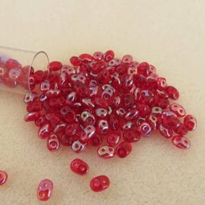 Superduo Vitral Siam Ruby Beads