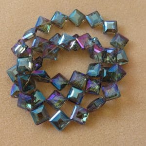 Blue Ab Flat Diamond Faceted
