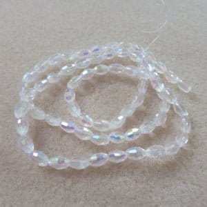 Oval Faceted Crystal Ab 6 X 4mm