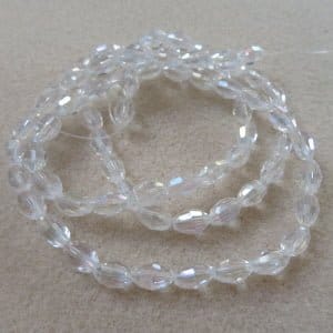 Oval Faceted Crystal Ab 8 x 6mm