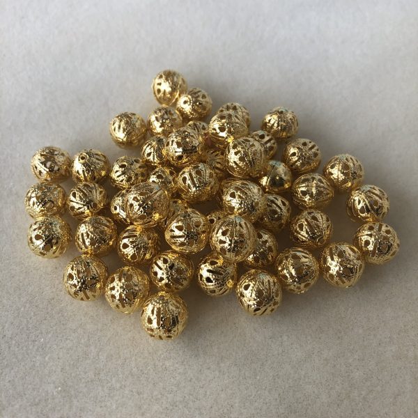 Gold Plated Filigree Beads