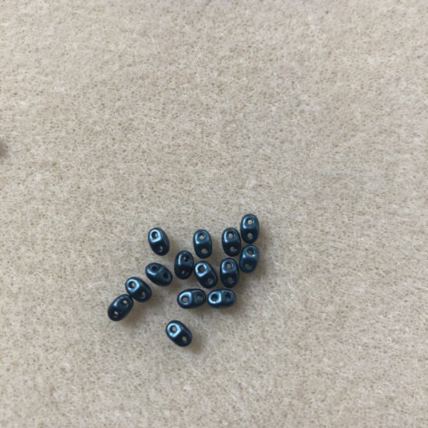 Miniduo 2 hole beads steel blue