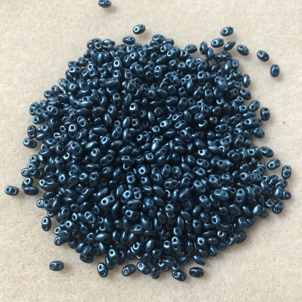 Miniduo 2 hole beads steel blue