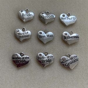 Wedding Bridal Heart Charms