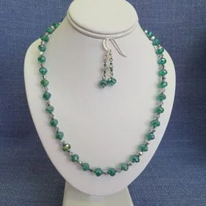 Teal Crystal Necklace