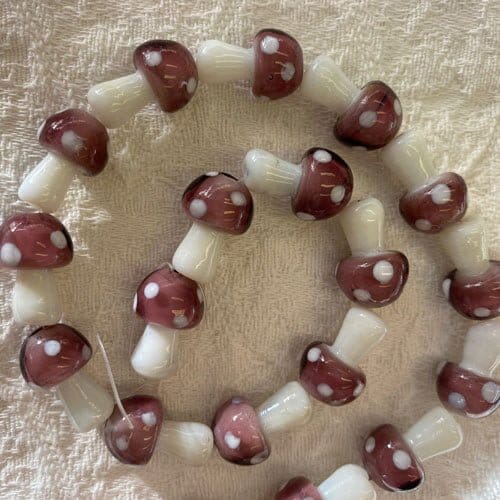 Mushrooms Lampwork Glass 16mm - Image 6