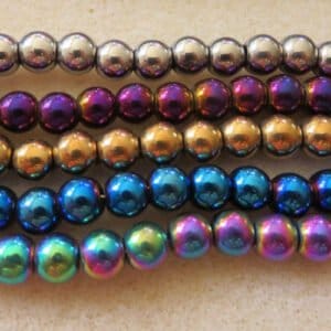 metallic 6mm glass beads