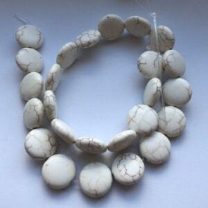 Howlite Coin Beads 15mm
