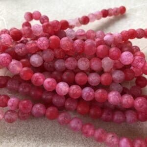 Frosted Crackle Agate Cerise